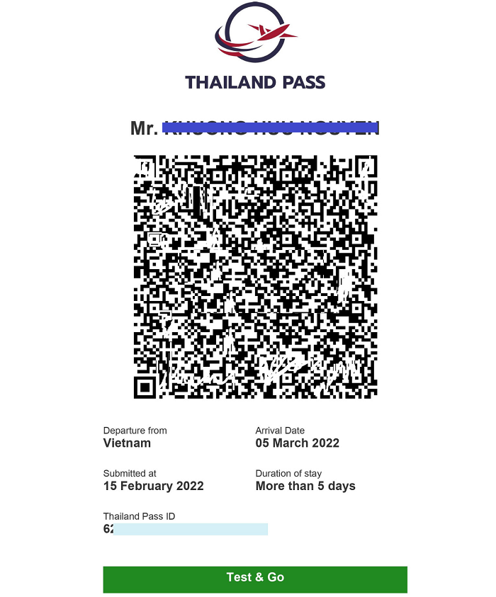 Xin Thailand Pass thẻ thông hành Thái Lan
